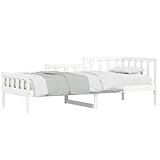 HEFZGDB Tagesbett ohne Matratze Weiß 90x200 cm Massivholz Kiefer Jugendbett Gästebett Bed Frame Einzelbett für Schlafzimmer Herberge Gästezimmer Wohnbereich