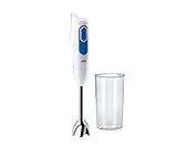 Braun Stabmixer MQ 3000 Smoothie+ – MultiQuick 3 Pürierstab mit Edelstahl Mixfuß, 700 Watt, inkl 600 ml Mixbecher, weiß/blau