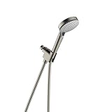 hansgrohe Vernis Blend 10,2 cm Handbrause-Set Modern 3 Spray Rain, IntenseRain mit QuickClean Hochdruck-Duschkopf mit Schlauch aus gebürstetem Nickel, 1,75 GPM, 04950820
