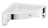 GROHE Start Cube, Eck-Seifenschale für die Dusche oder Badewanne, ohne Bohren (zum Kleben oder Bohren, inkl. Schrauben & Dübel, ohne Kleber, verdeckte Befestigung, langlebig), eckig, chrom, 41106000