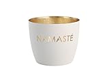Giftcompany Windlicht Madras Namaste Eisen Höhe 8,5 cm weiß Gold