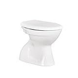Belvit Stand WC - Keramik-Toilette mit Bodenabgang senkrecht, Tiefspüler mit Softclose WC-Deckel, weiß