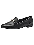 MARCO TOZZI Damen Loafer mit Absatz Elegant Vegan, Schwarz (Black Gold), 40 EU