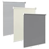 WOLTU Außenrollo Senkrechtmarkise Balkonrollo Outdoorrollo Sichtschutzrollo Wetterfest Sonnenschutz UV Schutz Vertikal Sonnensegel Reflektierende Thermofunktion für Fenster&Türen, Dunkelgrau 100x140cm