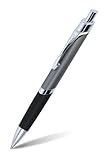 ONLINE Druck-Kugelschreiber Sporty Grau, Aluminium-Kulli, auswechselbarer Mine, dokumentenecht, blau schreibend, Metallclip