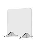 Solarplexius Trennwand Hustenschutz Niesschutz Virenschutz für Schreibtisch und Büro Thekenaufsatz Tischaufsatz Tresenaufsatz Antibakteriell Transparent Acrylglas (70 x 60 cm)