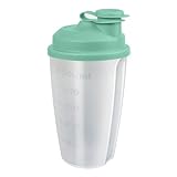 Westmark Mix-und Schüttelbecher/Dressingshaker mit Messskala, herausnehmbarer Mixscheibe und verschließbarem Ausgießer, Fassungsvermögen:0,5l,Kunststoff, BPA-frei,Farbe:Transluzent/Mint-Grün, 2435227M