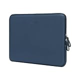 MOSISO Laptop Hülle Tasche Kompatibel mit MacBook Air 13 Zoll M3 M2 M1 A3113 A2681 A2337 A2179 A1932 2024-2018/Pro 13 M2 M1 2024-2016,PU Leder Gepolstert Wasserdicht Sleeve, Pfauenblau