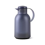 Emsa N40120 Samba Isolierkanne |1,5 Liter | Quick Press Verschluss | 12h heiß und 24h kalt | Transluzent/Blau-Grau