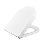 Zeffrary Basics Oval Robuster WC-Sitz mit Absenkautomatik oval antibakterieller Quick-Release zur einfachen Reinigung,2 Befestigungsarten,abnehmbar,oval Weiß (Weiß)