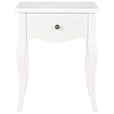 KTHLBRH Nachttisch Weiß 40 x 30 x 50 cm Kiefer Massivholz Couchtisch Sofa-Beistelltisch Nachtkommode für Wohnzimmer, Schlafzimmer