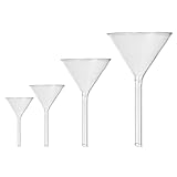 ULTECHNOVO Glastrichter, Konischer Scheidetrichter, Scheidetrichter, Glastrichter, Einfülltrichter, Kurzer Griff, Kleiner Trichter Geeignet Für Labore Küche - 4 Stück (40 mm, 50 mm, 75 mm, 100 mm)