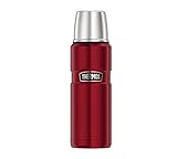 Thermos Stainless King Thermosflasche rot 0,47l - Edelstahl, absolut dicht, mit Trinkbecher, 12h heiß & 24h kalt, kompakt & robust für Reisen und Camping, BPA-frei
