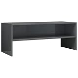 vidaXL TV Schrank Lowboard Couchtisch Fernsehschrank Fernsehtisch Sofatisch TV Tisch Möbel Board Sideboard Hochglanz-Grau 100x40x40cm Holzwerkstoff