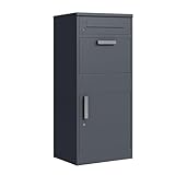 DEGAMO Paketbox Briefkasten BREMEN 50x38x112cm, Stahl anthrazit RAL 7016, stehend, wasserdicht