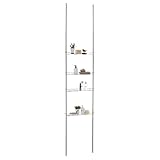 Duschregal Paula, 4 offene Ablagekörbe, Chrome, Teleskopstange höhenverstellbar, ausziehbar bis 280cm. Ideal für Badezimmer ohne Bohren. Inklusive Duschablage Teleskopstange