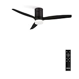 CREATE / WINDCALM M/Deckenventilator ABS mit Beleuchtung Schwarz mit Fernbedienung / 40W, Leise, Ø132cm, Timer von 1 bis 4 Std., DC-Motor, Sommer-Winterbetrieb