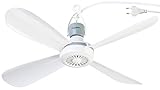 PEARL Mini Deckenventilator: Mobiler Deckenventilator mit Aufhänger, 230V, Ein/Aus-Schalter, Ø40 cm (leichter Deckenventilator, Deckenventilator mit Stecker, Kleiner Durchmesser)