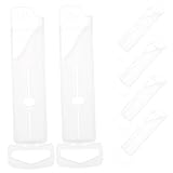 ERINGOGO 6 Stück Teiliges Transparente PP Obstmesser Schutzhüllen Rutschfeste Küchenmesser Schutzcover Schnittfeste Utility Cutter Sleeves Sicherer Fingerschutz für Küchenzubehör
