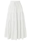 Adigaber Lang Rock Damen Chiffon Bohemien Einheitsgröße Maxirock Verstellbares Riemen Kleid Urlaub Sommerrock Strandkleider