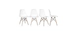 BDW Esszimmerstühle 2er 4er Set - Küchenstuhl im skandinavischen Stil aus Kunststoff, Metall & Massivholz, Farbwahl - Vintage, Retro Design, Wohnzimmerstühle, Lounge