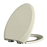 Länglicher WC-Sitz mit leise schließendem Deckel für langsame und V-förmige Standard-Toiletten, PP-Kunststoff für Komfort und Geräuschreduzierung