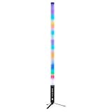 BeamZ Zelos - Akku LED Bar, Tube mit 360° RGBW, IP65 Wetterfest, 12h Akkukapazität, Bühnenlicht, Wireless DMX – Lichtorgel Musikgesteuert – LED Stehlampe für DJ Lichteffekte Partybeleuchtung
