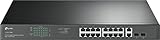 TP-Link TL-SG1218MP 16-Port Gigabit PoE LAN Switch (250 Watt, 16* PoE+ Ports, 2*SFP Ports, Rackmount, IEEE-802.3af/at, Plug-and-Play) Schwarz