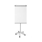 Flipchart mit Rollenfuß, Blockhalter & Seitenarmen - magnetisch & beschreibbar - freistehend & höhenverstellbar - Whiteboard Tafel Magnettafel - Board mit Ablageschale (Pira)