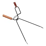 DOITOOL Feuerzange Grillzange Holzzange aus Edelstahl lang Hitzebeständig mit Federgriff Zubehör für Feuerstellen und Camping Kohlezange und Brennholzgreifer für Outdoor Grillen und