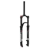 LANXUANR 26/27.5/29 Zoll Magnesiumlegierung Mountainbike Gabel Rückpralleinstellung, Luftfederung Vorderradgabel 100mm Federweg, 9mm Achse, Scheibenbremse