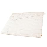 sleepling Schurwolle Ganzjahresdecke Bezug 100% Baumwolle medium Bettdecke 135 x 200 cm, weiß