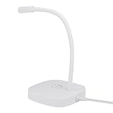 Cryfokt Omnidirektionales USB-Desktop-Mikrofon mit 360°-Tonabnehmer, XP/7/8/10/Mac OS, Weiß, für die Kommunikation (White)