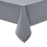 smiry Tischdecke Abwaschbar Rechteckig 100x140cm Tischtuch Polyester Wasserabweisend Lotuseffekt Tischwäsche Schmutzabweisend Abwischbare Tafeldecke für Party Küche, Grau