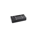 Betty Bossi Gourmet-Teller mit Fächern im Set - Fondueteller, Racletteteller und Barbecueteller mit Unterteilung Porzellanteller Schwarz, 36x16x2cm, 4 Stück