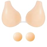 Sixome Klebe BH Push Up Trägerloser, Silikon Rückenfrei Trägerloser Sticky Push Up BH Nipple Cover, Trägerlos Unsichtbarer Brust Lift Up Selbstklebender BH für Damen für A/B/C/D Cups