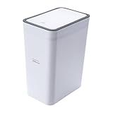 Duroecsain Mülleimer schmal mit Deckel, Mülleimer mit Pressdeckel - Abfalleimer Top can - Badezimmer Mülleimer Top Waste Korb, Müllkorb für schlanke Mülleimer