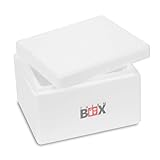 THERM BOX Styroporbox 2W 24x20x15cm Wand 3cm Volumen 2,39L Isolierbox Thermobox Kühlbox Warmhaltebox Wiederverwendbar