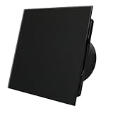 Whisper - Pro-Design Badlüfter - Ø100mm - Nalooptimer & Feuchtigkeitssensor - Mattschwarz - Glasfront - Eleganter Ventilator