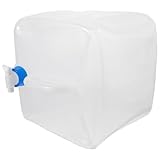 Zerodeko Faltbarer Outdoor Wasserbehälter mit Hahn Tragbarer Wasserkanister aus Stabilem PE Großer Wasserspeicher für Camping Wandern Picknick und Notfallgebrauch