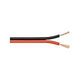 Goobay 67730 Lautsprecherkabel 2x0,75mm² CCA Litze / Boxenkabel Audio Kabel Meterware / Speaker Cable Litzenkabel Audiokabel / Subwoofer Kabel / Rot Schwarz / 25m