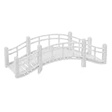 Toyvian Witterungsbeständige Miniatur Gartenbrücke aus Kunststoff für Mikrolandschaften und Sandtisch Vintage Bogenbrücke mit Großem Marmormuster für Garten und Park