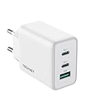 TECKNET 65W USB C Ladegerät, 3-Port PD3.0/QC4.0 Type C Netzteil mit GaN Tech Schnellladegerät Charger, PPS Adapter kompatibel mit MacBook/Pro/Air, iPhone, iPad, Galaxy, Huawei, Xiaomi, Lenovo