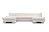 DOMO. collection Wohnlandschaft Star, Leder-Sofa in U-Form, Polstergarnitur, Couch 150 x 304 x 150 cm (BxTxH), in Kunstleder weiß