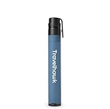 TravelHawk Wasserfilter Outdoor, 1000 Liter Trinkwasserfilter, Camping Zubehör, Outdoor Wasserfilter für Camping, Wandern, Klettern, Survival Wasserfilter, Notfallvorsorge, Wasserreiniger