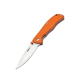 DMAX® Backpacker Pocket Knife - Profi Einhandmesser mit G10 Griff orange - cooles Design Taschenmesser mit Clip - extra scharfes EDC Klappmesser mit Daumenpin - nützliche Männer Geschenk-Idee