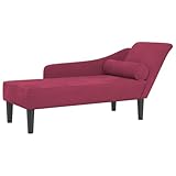 vidaXL Chaiselongue, Indoor Lounge Sofa mit Kissen, Gepolsterte Recamiere für Wohnzimmer Schlafzimmer Büro, Relaxliege Couch, Weinrot Samt