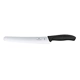 Victorinox Swiss Classic, Profi Konditorsäge, Extra Scharfe Klinge, Wellenschliff, 22 cm, Rostfreier Stahl, schwarz