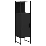 vidaXL Badschrank, Badezimmerschrank mit Stauraum, Midischrank Schrank für Badezimmer, Badmöbel, 33x33x120,5cm Schwarz Holzwerkstoff