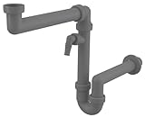 Alcadrain Raumsparsiphon für Spülbecken mit einem Geräteanschluss und einer Überwurfmutter 6/4' ECO